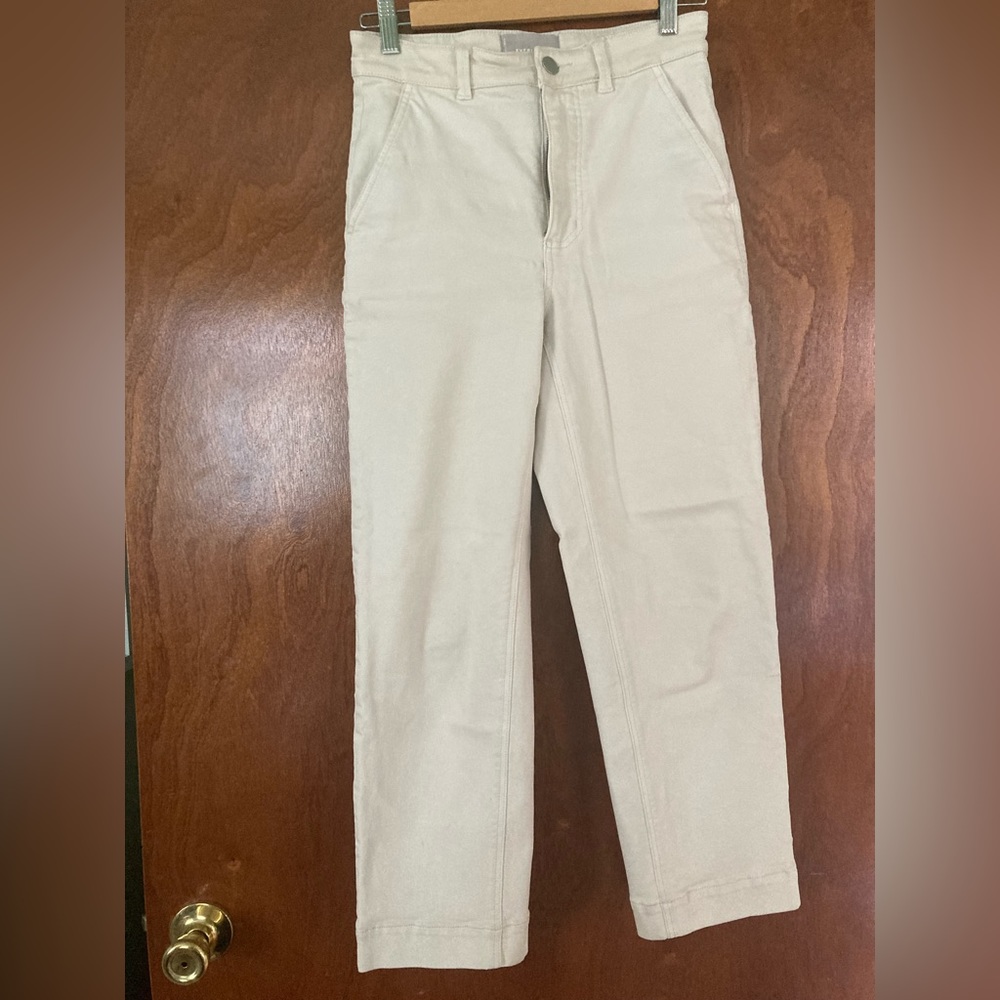 Everlane cropped straight pant in ivory size 4